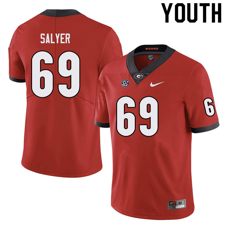Youth #69 Jamaree Salyer Georgia Bulldogs College Football Jerseys Sale-Black - Click Image to Close